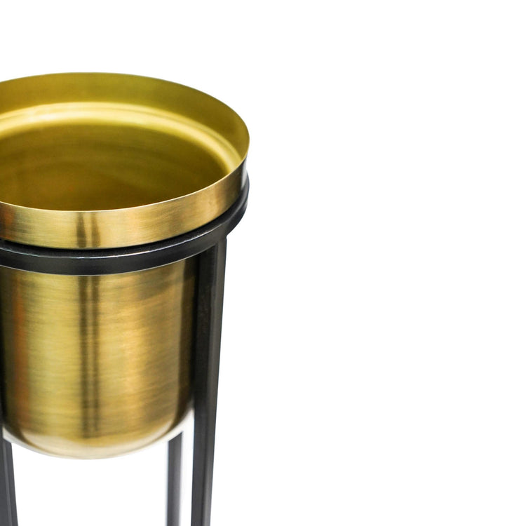 Modern Tall Metal Indoor Planter on Stand