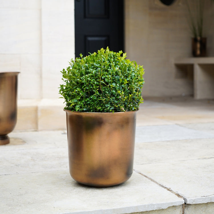 Outdoor Copper Finish Metal Planter Pot