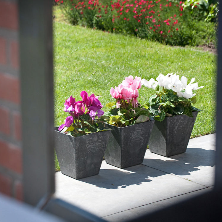 Outdoor Grey Square Tapered Planter Pot