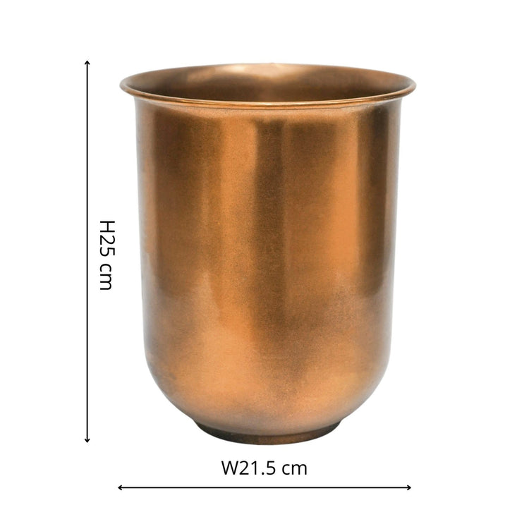 Outdoor Copper Finish Metal Planter Pot