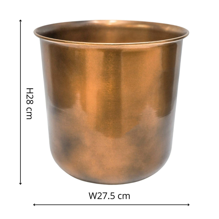 Outdoor Copper Finish Metal Planter Pot
