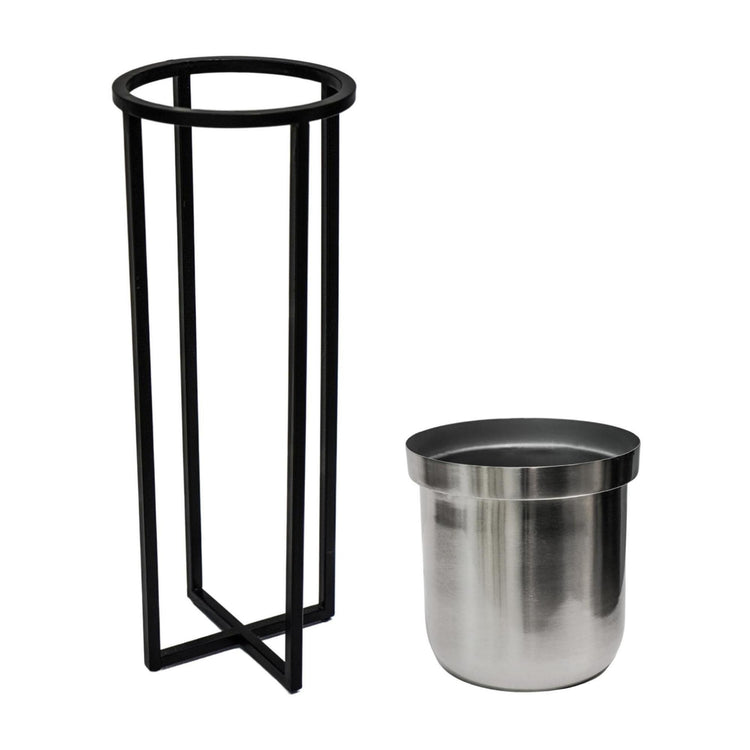 Modern Tall Metal Indoor Planter on Stand