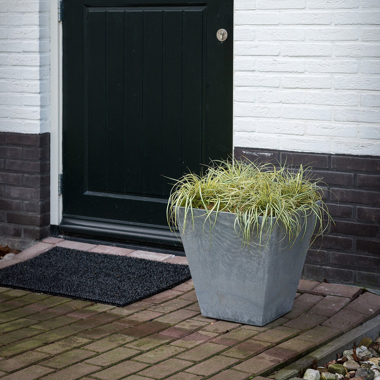 Outdoor Grey Square Tapered Planter Pot
