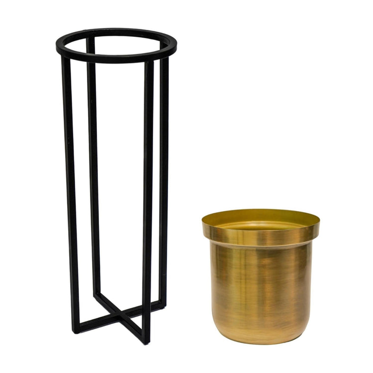 Modern Tall Metal Indoor Planter on Stand