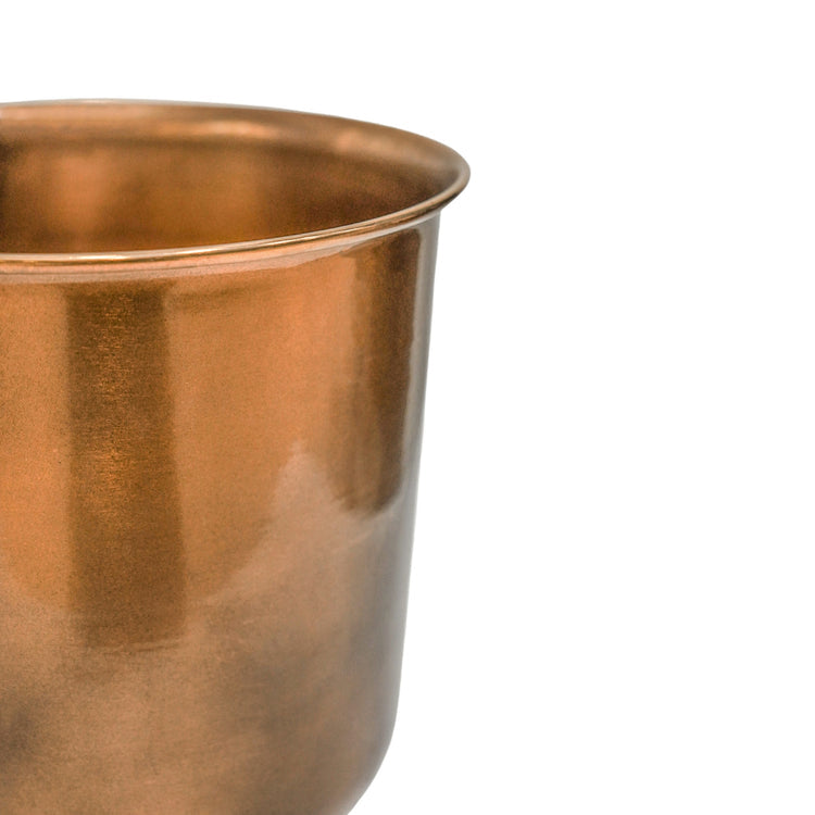 Outdoor Copper Finish Metal Planter Pot