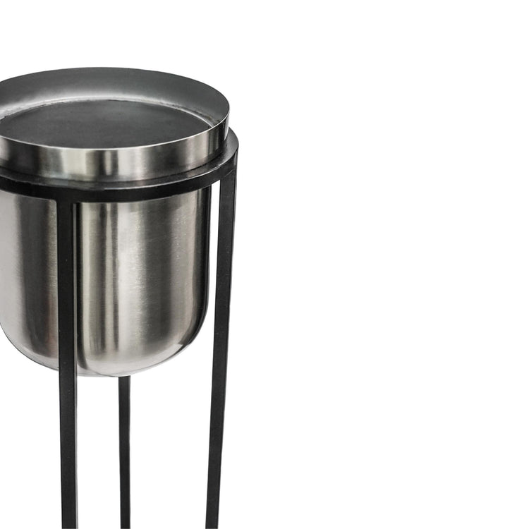 Modern Tall Metal Indoor Planter on Stand