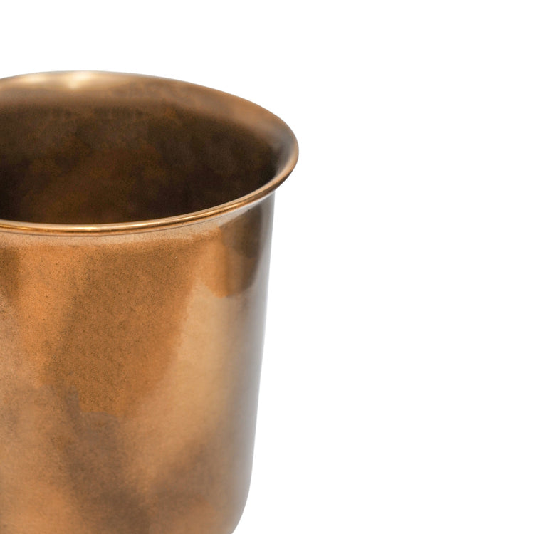 Outdoor Copper Finish Metal Planter Pot