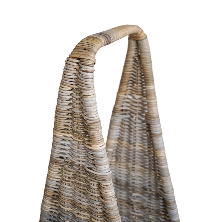 Tall Handwoven Rattan Firewood Storage Basket