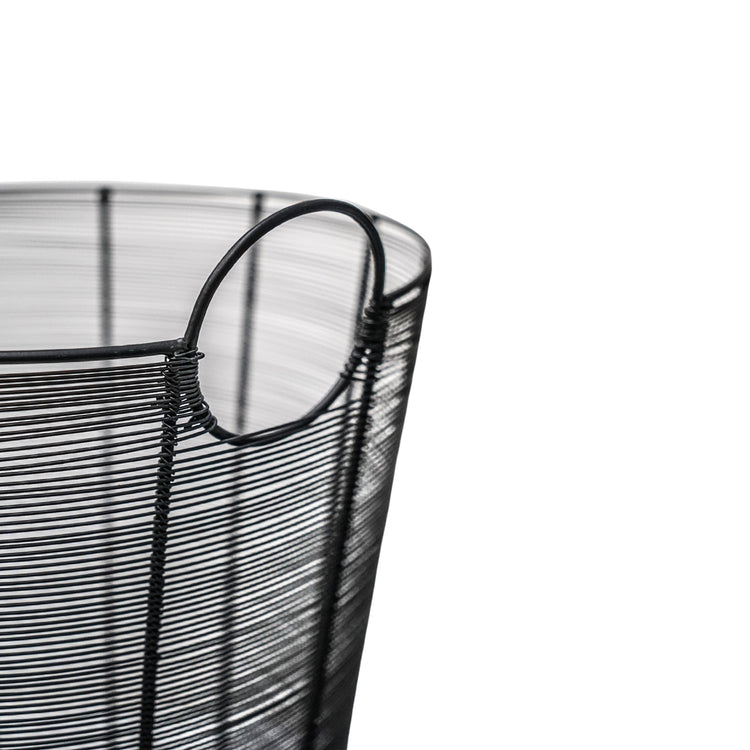 Black Metal Wire Log Basket for Firewood Storage