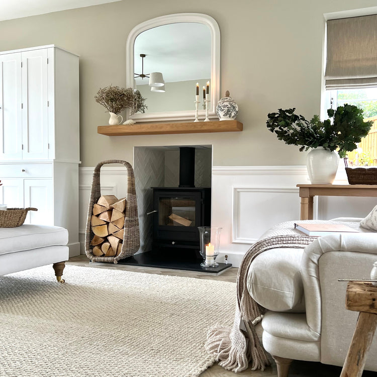 Tall Handwoven Rattan Firewood Storage Basket