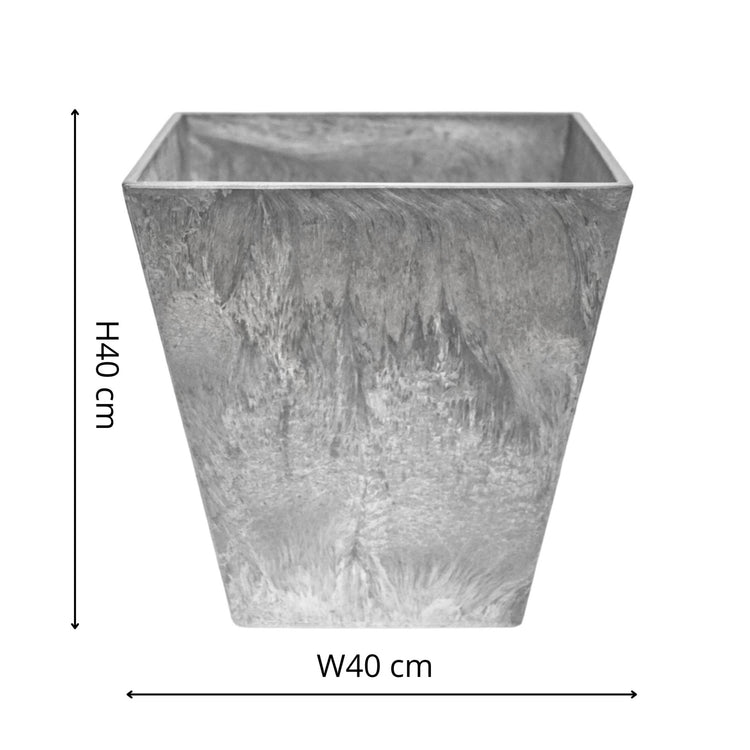 Outdoor Grey Square Tapered Planter Pot